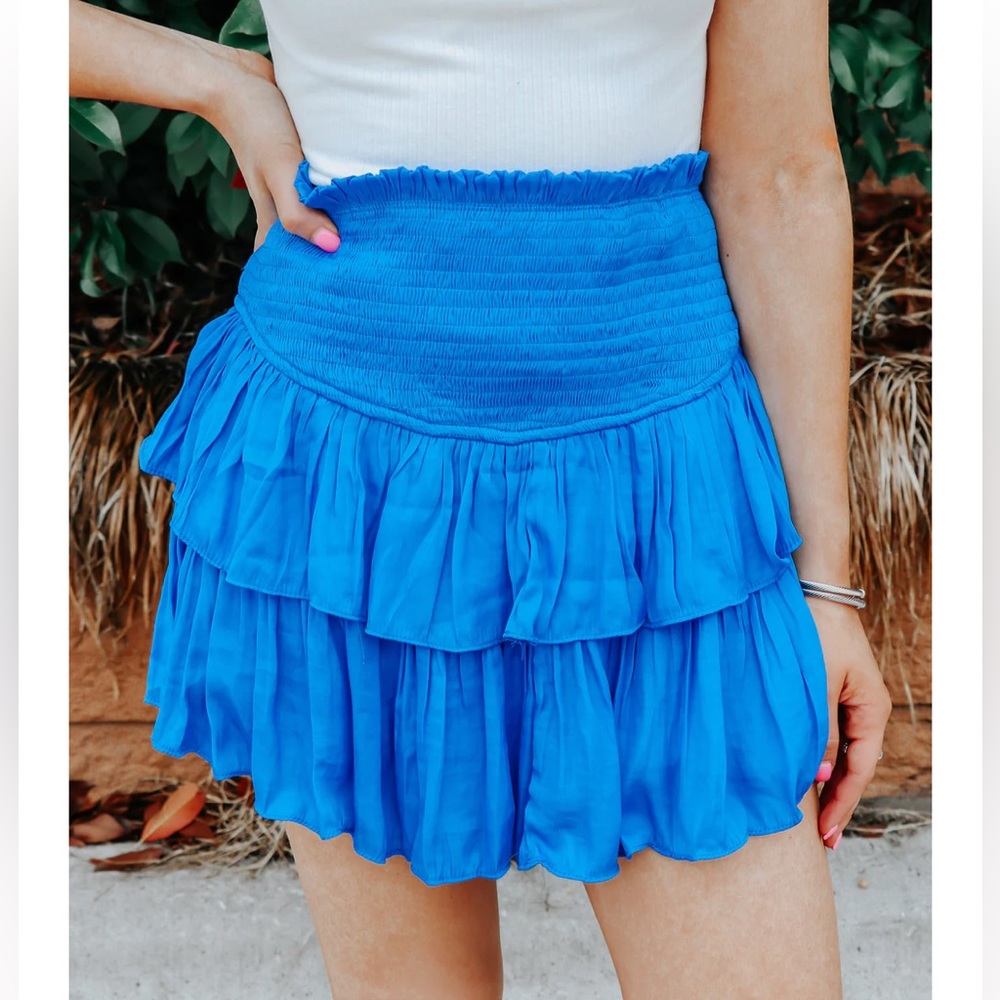 Blue ruffle skirt